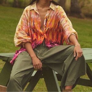 🧡🩷Anthropologie Vibrant Multicolor Women's Top 🩷🧡